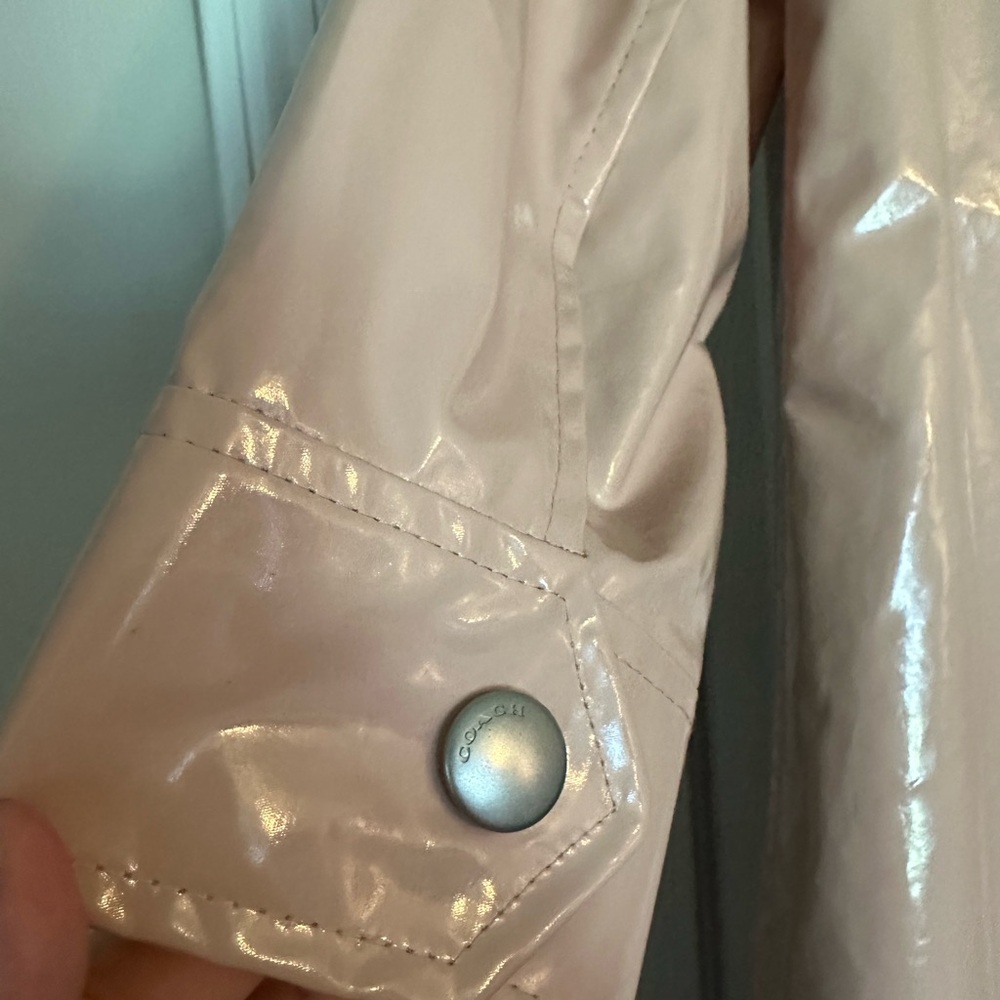 Coach Shiny Tan Hooded Raincoat - Picture 5 of 13